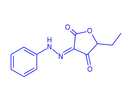 Molecular Structure of 855912-40-2 (Hexanoic  acid,  4-hydroxy-2,3-dioxo-,  -gamma--lactone,  2-phenylhydrazone  (5CI))
