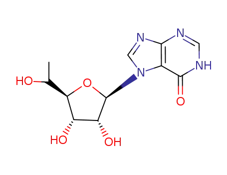 Molecular Structure of 85421-85-8 (7-(6-deoxy-beta-D-allofuranosyl)hypoxanthine)