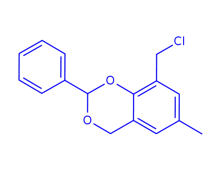 Molecular Structure of 856356-45-1 (1,3-Benzodioxan,8-(chloromethyl)-6-methyl-2-phenyl-(4CI))