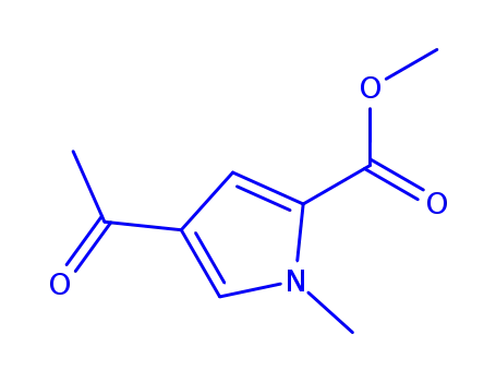 Molecular Structure of 85795-19-3 (METHYL 4-ACETYL-1-METHYL-1H-PYRROLE-2-CARBOXYLATE)
