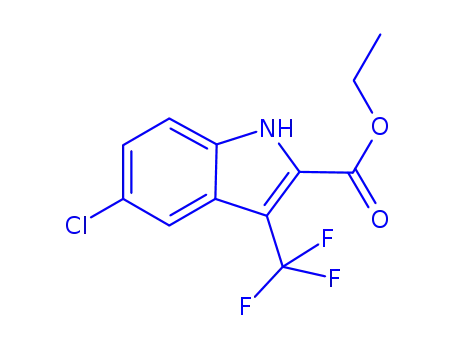 Molecular Structure of 902772-08-1 (Ethyl 5-chloro-3-(trifluoromethyl)-1H-indole-2-carboxylate)