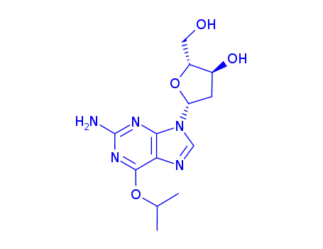 Molecular Structure of 85754-75-2 (9-(2-deoxy-beta-D-erythro-pentofuranosyl)-6-(propan-2-yloxy)-9H-purin-2-amine)