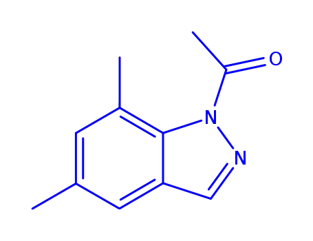 Isoindazole,  1-acetyl-5,7-dimethyl-  (3CI)