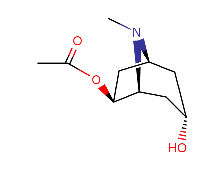 Molecular Structure of 85644-59-3 (3,6-Dihydroxy-8-methyl-8-azabicyclo[3.2.1]octane-6-acetate)
