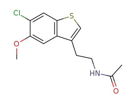 Molecular Structure of 85741-12-4 (N-[2-(6-chloro-5-methoxy-1-benzothiophen-3-yl)ethyl]acetamide)
