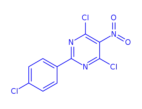 2-(4-CHLOROPHENYL)-4,6-DICHLORO-5-NITROPYRIMIDINE