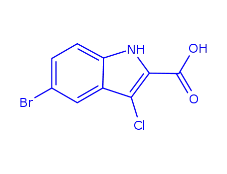 Molecular Structure of 902772-21-8 (5-bromo-3-chloro-1H-indole-2-carboxylic acid)