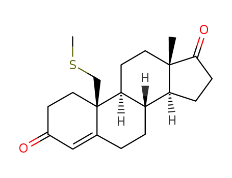 Molecular Structure of 90212-03-6 (19-thiomethylandrost-4-ene-3,17-dione)