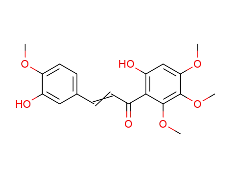Molecular Structure of 37656-97-6 ((E)-3-(3-Hydroxy-4-methoxy-phenyl)-1-(6-hydroxy-2,3,4-trimethoxy-phenyl)-propenone)
