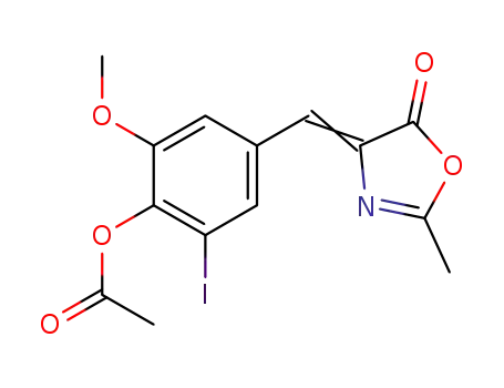4-<4-Acetoxy-3-jod-5-methoxy-benzyliden>-2-methyl-oxazolon-(5)