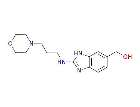 Molecular Structure of 857070-67-8 ((2-((3-Morpholinopropyl)aMino)-1H-benzo[d]iMidazol-6-yl)Methanol)