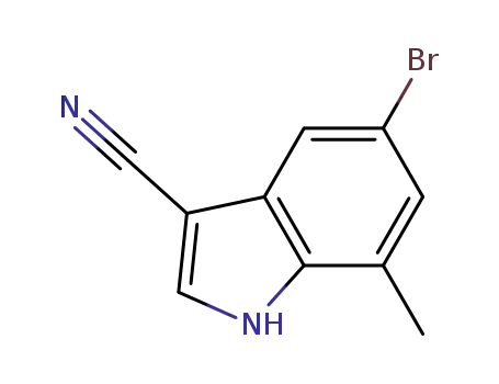 Molecular Structure of 773887-02-8 (1H-Indole-3-carbonitrile, 5-bromo-7-methyl-)