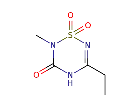 Molecular Structure of 85769-93-3 (5-ethyl-2-methyl-2H-1,2,4,6-thiatriazin-3(4H)-one 1,1-dioxide)