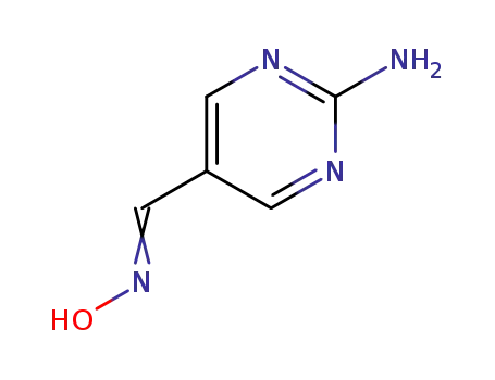 Molecular Structure of 862096-02-4 (5-Pyrimidinecarboxaldehyde, 2-amino-, oxime (9CI))