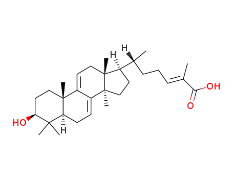 Molecular Structure of 86377-52-8 ((24E)-3β-Hydroxy-5α-lanosta-7,9(11),24-trien-26-oic acid)