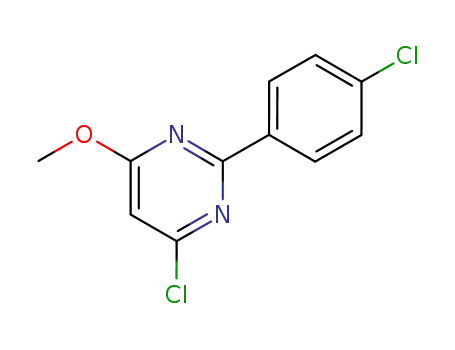 Molecular Structure of 859208-43-8 (4-CHLORO-2-(4-CHLOROPHENYL)-6-METHOXYPYRIMIDINE)