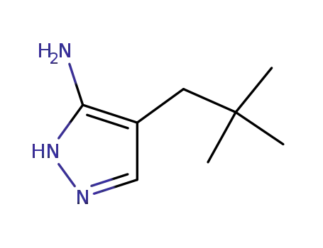 Molecular Structure of 864439-18-9 (1H-Pyrazol-3-amine,  4-(2,2-dimethylpropyl)-)