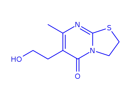 Molecular Structure of 86487-53-8 (2,3-dihydro-6-(2-hydroxyethyl)-7-methyl-5H-thiazolo[3,2-a]pyrimidin-5-one)
