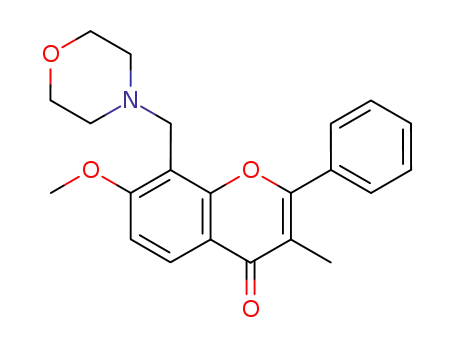 Molecular Structure of 86073-54-3 (7-methoxy-3-methyl-8-(morpholin-4-ylmethyl)-2-phenyl-4H-chromen-4-one)