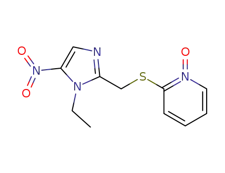 Molecular Structure of 57561-49-6 (Pyridine, 2-[[(1-ethyl-5-nitro-1H-imidazol-2-yl)methyl]thio]-, 1-oxide)
