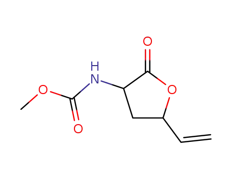 Molecular Structure of 86558-23-8 (methyl (5-ethenyl-2-oxotetrahydrofuran-3-yl)carbamate)