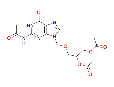 (+/-)-N<sup>2</sup>-acetyl-9-<(2,3-diacetoxy-1-propoxy)methyl>guanine