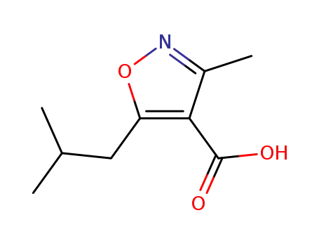 Molecular Structure of 90643-65-5 (5-Isobutyl-3-Methylisoxazole-4-carboxylic acid)