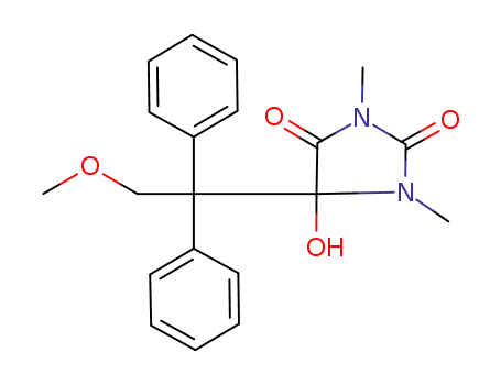 N,N'-dimethyl-5-hydroxy-5-(2-methoxy-1,1-diphenylethyl)hydantoin