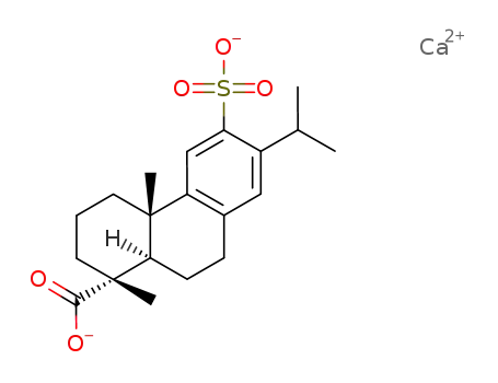 Molecular Structure of 86408-75-5 (calcium (1R,4aR,10aR)-1,4a-dimethyl-7-propan-2-yl-6-sulfonato-2,3,4,9, 10,10a-hexahydrophenanthrene-1-carboxylate)