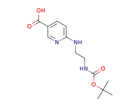 Molecular Structure of 904815-08-3 (6-(2-TERT-BUTOXYCARBONYLAMINO-ETHYLAMINO)-NICOTINIC ACID)