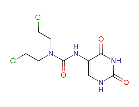 Molecular Structure of 90560-64-8 (1,1-bis(2-chloroethyl)-3-(2,4-dioxo-1,2,3,4-tetrahydropyrimidin-5-yl)urea)