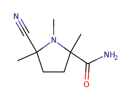 Molecular Structure of 90768-60-8 (2-Pyrrolidinecarboxamide,5-cyano-1,2,5-trimethyl-(7CI))