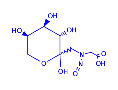 Molecular Structure of 86334-95-4 (1-[(carboxymethyl)(nitroso)amino]-1-deoxyhex-2-ulopyranose)