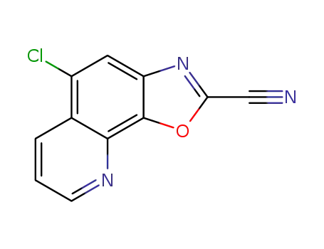 Molecular Structure of 88362-74-7 (Oxazolo[4,5-h]quinoline-2-carbonitrile, 5-chloro-)