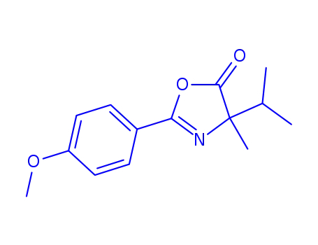 Molecular Structure of 864376-54-5 (5(4H)-Oxazolone,  2-(4-methoxyphenyl)-4-methyl-4-(1-methylethyl)-)