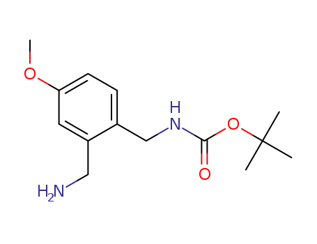Molecular Structure of 862205-34-3 (TERT-BUTYL 2-(AMINOMETHYL)-4-METHOXYBENZYLCARBAMATE)