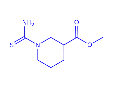 Molecular Structure of 860620-66-2 (3-Piperidinecarboxylic  acid,  1-(aminothioxomethyl)-,  methyl  ester)