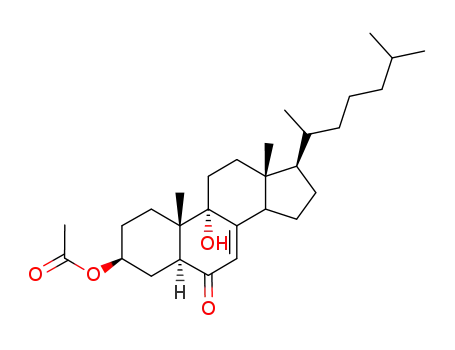 Molecular Structure of 863-40-1 (3β-Acetyloxy-9-hydroxy-5α-cholest-7-en-6-one)