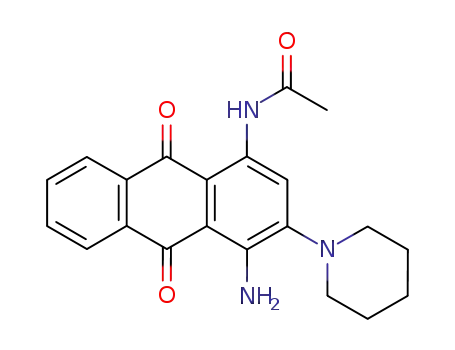 Molecular Structure of 79207-93-5 (N-[4-amino-9,10-dioxo-3-(piperidin-1-yl)-9,10-dihydroanthracen-1-yl]acetamide)