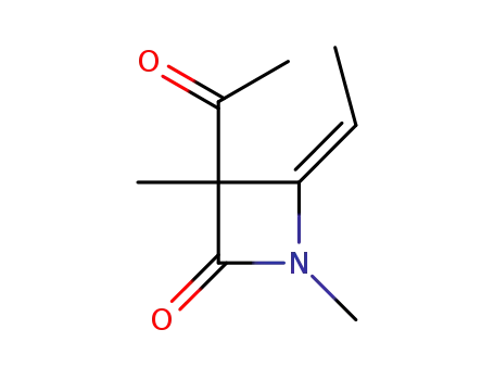 2-아제티디논, 3-아세틸-4-에틸리덴-1,3-디메틸-, (E)-(9CI)