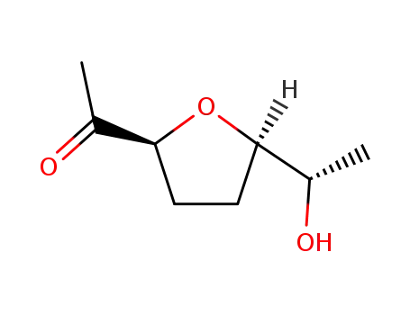 Molecular Structure of 79492-96-9 (Ethanone, 1-[tetrahydro-5-(1-hydroxyethyl)-2-furanyl]-, [2alpha,5alpha(R*)]- (9CI))