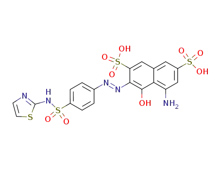 Molecular Structure of 86795-25-7 (5-amino-4-oxo-3-{[4-(1,3-thiazol-2-ylsulfamoyl)phenyl]hydrazono}-3,4-dihydronaphthalene-2,7-disulfonic acid)