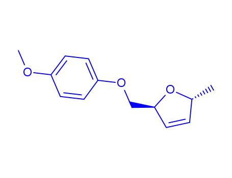 Molecular Structure of 796843-76-0 (Furan, 2,5-dihydro-2-[(4-methoxyphenoxy)methyl]-5-methyl-, (2R,5S)- (9CI))
