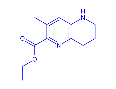 Molecular Structure of 791856-72-9 (1,5-Naphthyridine-2-carboxylicacid,5,6,7,8-tetrahydro-3-methyl-,ethylester(9CI))