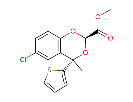 1,3-Benzodioxan-2-carboxylic acid, 6-chloro-4-methyl-4-(2-thienyl)-, methyl ester, (E)-