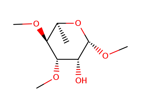 Molecular Structure of 792943-67-0 (ba-L-Mannopyranoside, methyl 6-deoxy-3,4-di-O-methyl- (9CI))