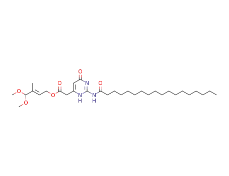 (2E)-4,4-dimethoxy-3-methylbut-2-en-1-yl [2-(octadecanoylamino)-6-oxo-3,6-dihydropyrimidin-4-yl]acetate