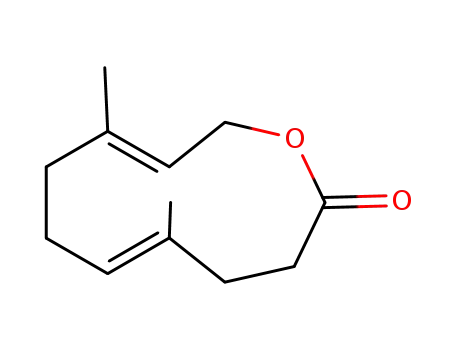Molecular Structure of 86578-98-5 ((5E,9E)-5,9-Dimethyloxacycloundeca-5,9-dien-2-one)