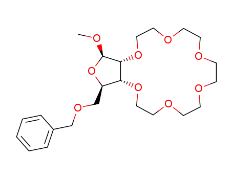 (+)-(Methyl-5-O-benzyl-2,3-didesoxy-β-D-ribofuranosido)<2,3-b>-1,4,7,10,13,16-hexaoxacyclooctadecan