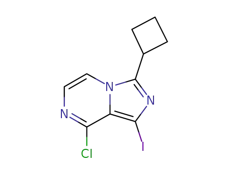 Molecular Structure of 867165-15-9 (8-chloro-3-cyclobutyl-1-iodoimidazo[1,5-a]pyrazine)